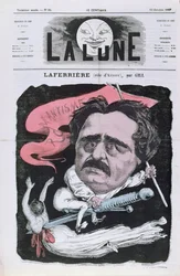 Caricatura del actor Laferriere en el papel de Antony, de la obra del mismo nombre de Alexandre Dumas padre (1803-70) de la portada de la revista 